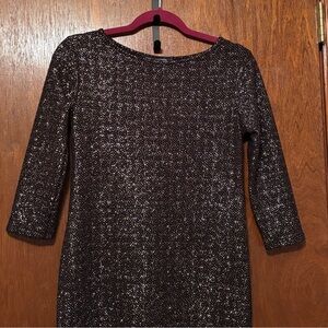 One Clothing Black Sequin Long Sleeve short Dress